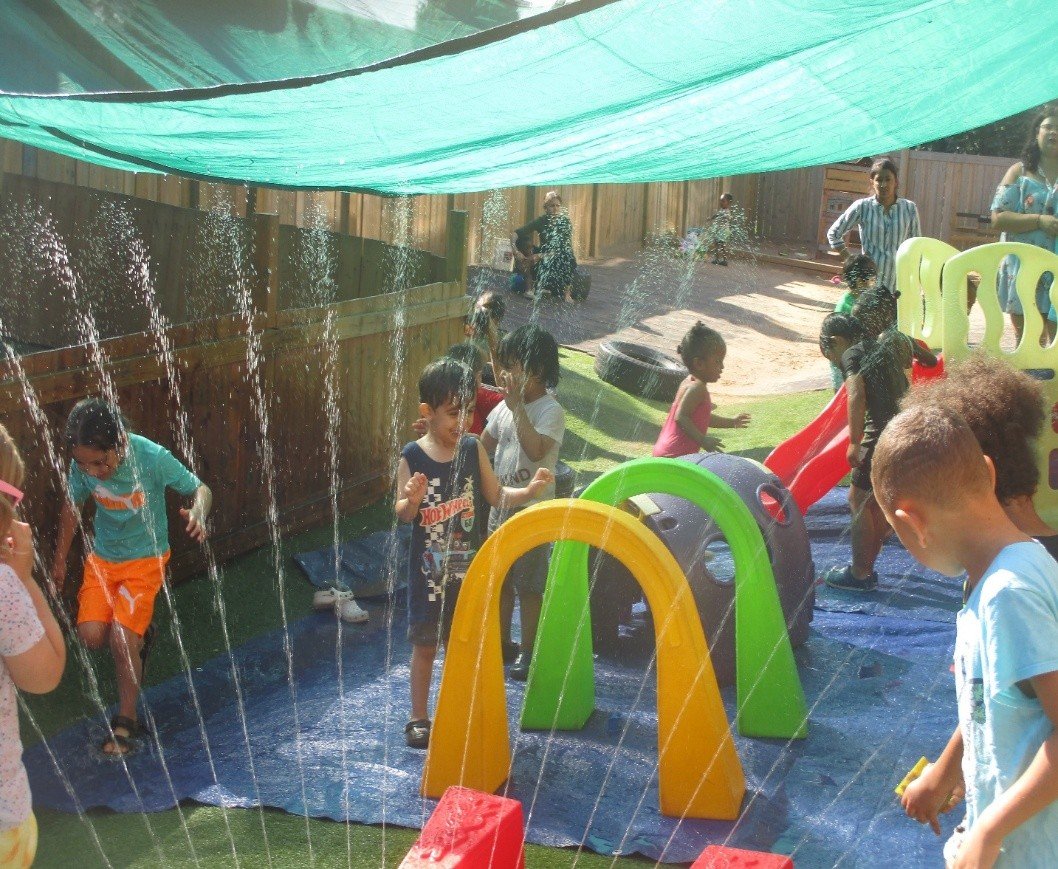 Outdoor water play sprinkler mat